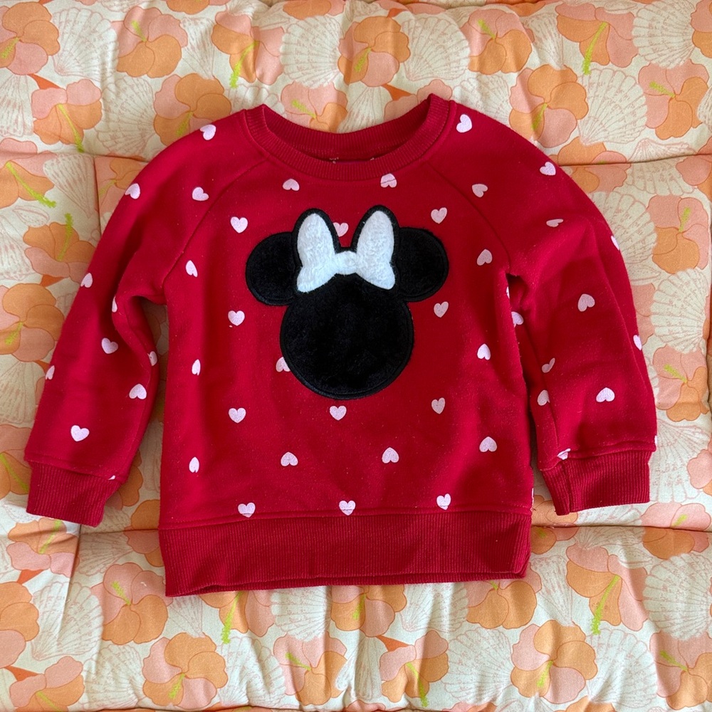 Disney Red Minnie Mouse Heart Sweatshirt